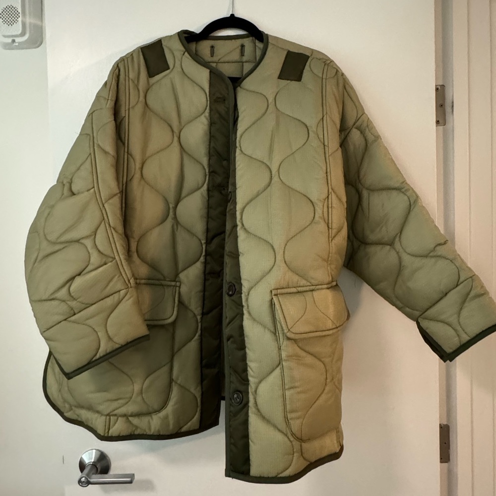 Frankie Shop Teddy Quilted Jacket Moss Green XS/S